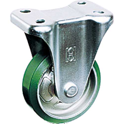 OH プレスキャスターKタイプ中荷重用 固定(ベアリング入り)ウレタン車 車輪径75mm OHUK-75