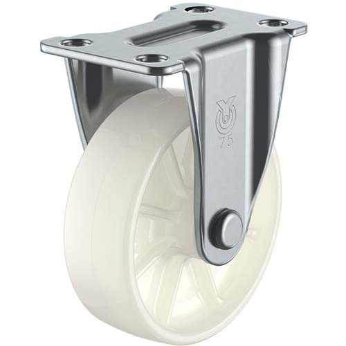 ユーエイ プレート式 固定 キャスター ナイロン 車輪径65mm Sタイプ SR型 取付寸法55×28 SR-65N