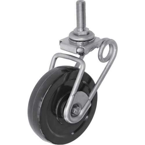 シシク 緩衝スプリングキャスター(ゴム車・ステンレス金具)