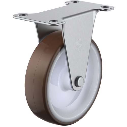 ユーエイ プレート式キャスターSUS-Eシリーズ(ナイロンホイールウレタン車・ステンレス金具)