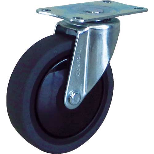 TRUSCO 樹脂台車カルティオ用省音キャスター Φ100エラストマー車 自在 TYSFHG-100SEL