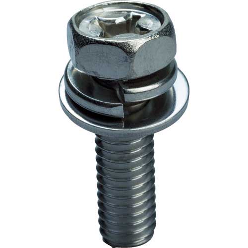 TRUSCO 十字穴付アプセット組込 P=3 ステンレス M8×20 9本入 /(+)アプセットボルト ばね座金+JISワッシャー付き Y336-0820