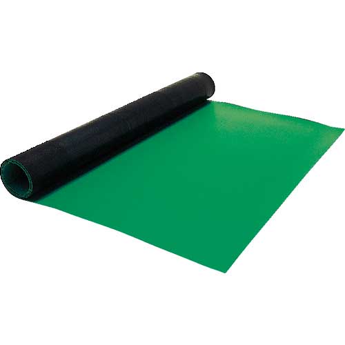 白光 静電気対策マット 制電マット(テーブル用) 499-5 ライトグリーン 幅1000mm×長さ10m×厚さ2mm