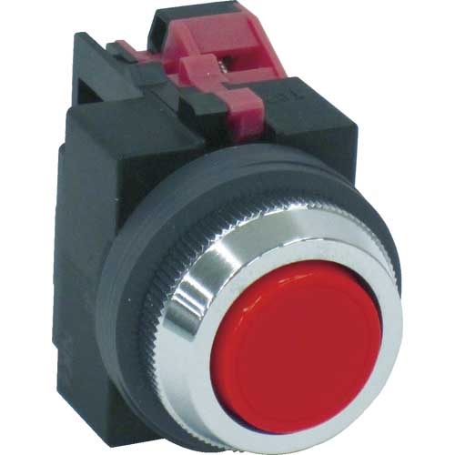 IDEC Φ25丸平形押しボタンスイッチ ABS101NR