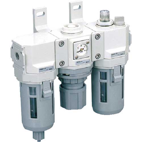 CKD FRLユニット F.R.Lコンビネーション 標準白色シリーズ Rc1/2 ルブリケータ・手動コックなし C4000-15-W