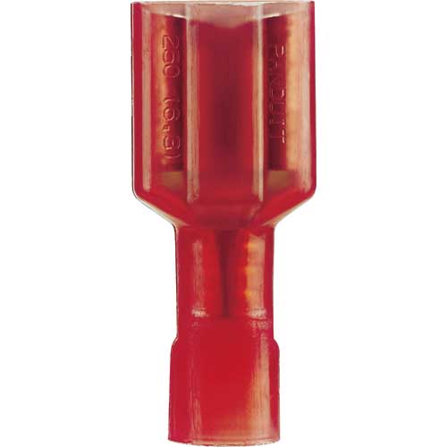 PANDUIT 圧着端子 差込型完全絶縁 メス型 AWG22〜18 赤 (100個入) DNF18-250FIB-C