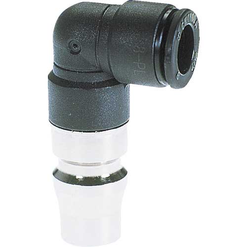 チヨダ チューブ継手 ファイブ内蔵カップリングエルボプラグ 6mm F6-PL