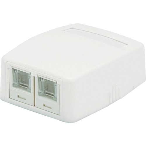 PANDUIT CAT6Aスプリングシャッター付きローゼットキット 2個口 白 JOQ2H6A00