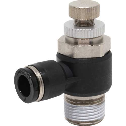 PISCO スピードコントローラ エルボ メーターアウト制御チューブ8ネジR3/8 JSC8-03A