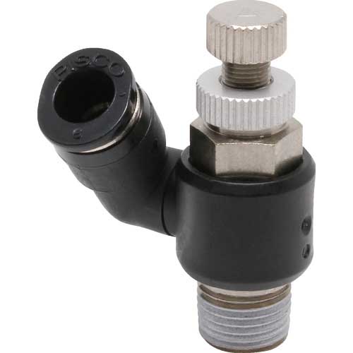 PISCO スピードコントローラ フリー メーターアウト制御チューブ6ネジR1/8 JSS6-01A