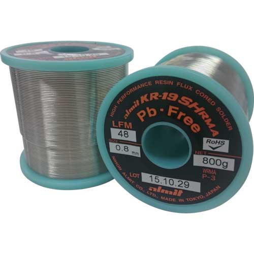 アルミット 鉛フリーやに入りはんだ KR-19 SH RMA LFM48 1.2mm KR19SHRMA-LFM48-P3-1.2MM