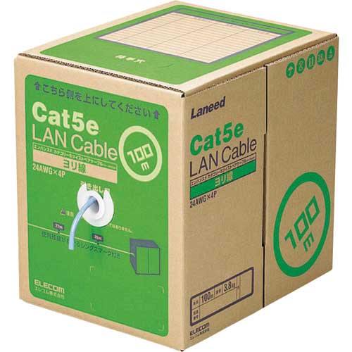 ELECOM RoHS指令準拠LANケーブル CAT5E ヨリ線 100m ブルー LD-CT2/BU100YR