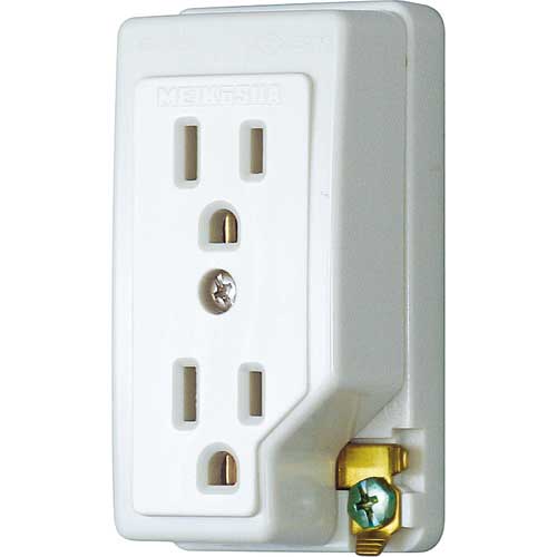 明工 接地ダブルコンセントET付(白) ME2743W