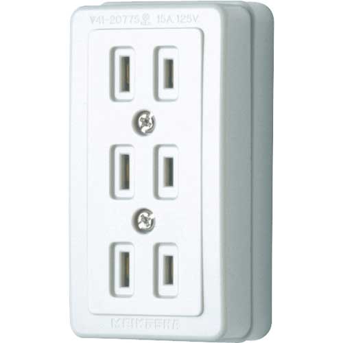 明工 トリプルコンセント(白) MR2775W