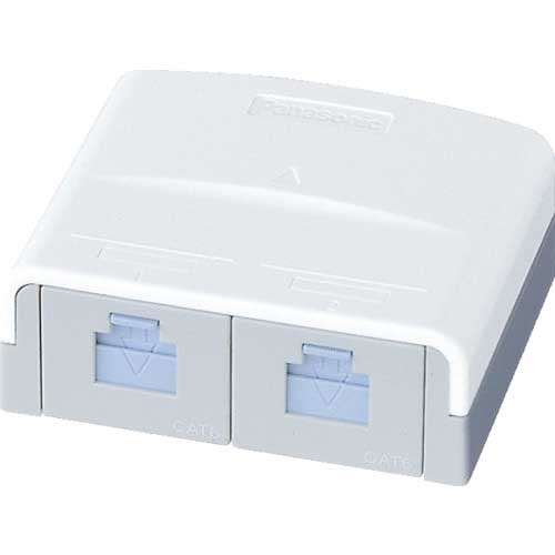 Panasonic ぐっとすシリーズ情報モジュラジャック CAT5E 露出2コ口 NR3162