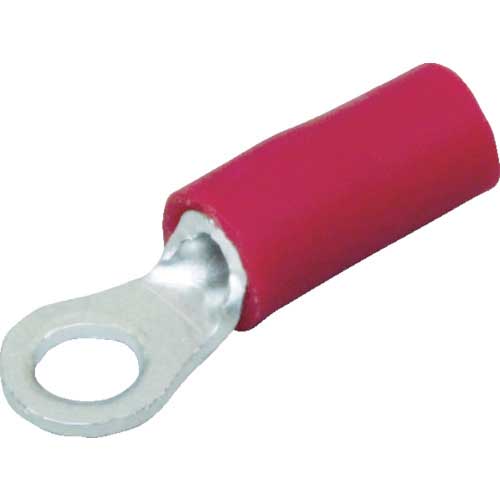 ニチフ 絶縁被覆付圧着端子 R形(100P)外寸9.5mmスタッド径5.3mm TGV 2-5-BLU