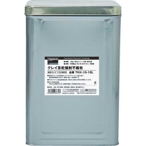 TRUSCO クレイ系乾燥剤不織布 1斗缶 TKK 18L