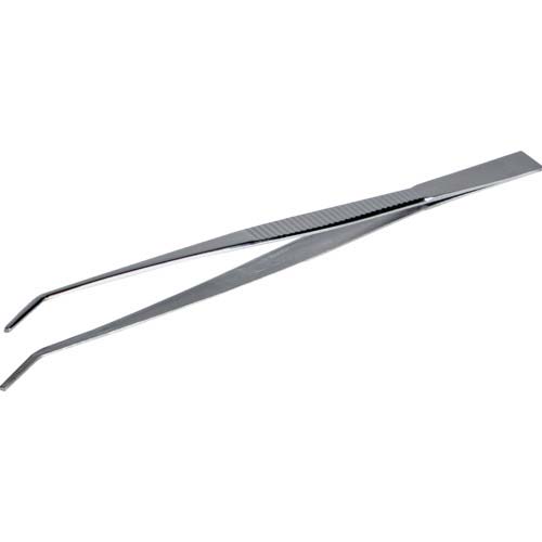 TRUSCO ステンレス製ピンセット 180mm 曲ギザ付 TSP-38