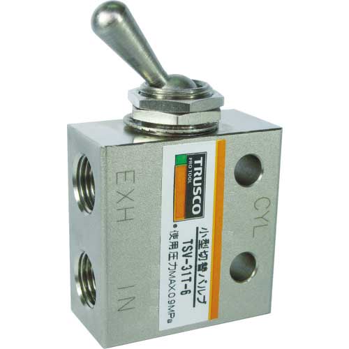 TRUSCO 小型切替バルブ 1/8 トグルレバータイプ TSV T 6