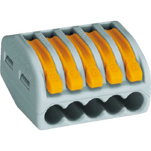 WAGO WF-5 より線・単線接続可能コネクタ 5穴用 1箱(PK)=40個入