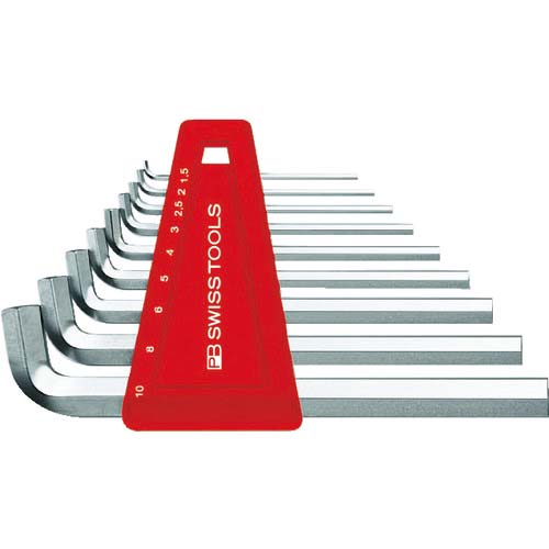 PBスイスツールズ ショートヘッド六角棒レンチセット9本組(ブリスターパック入り) 2210H-10CN