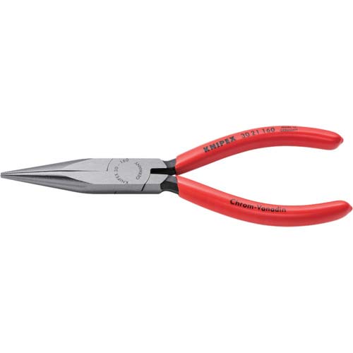 KNIPEX ロングノーズプライヤー 半丸 プラスチックハンドル 160mm 3021-160