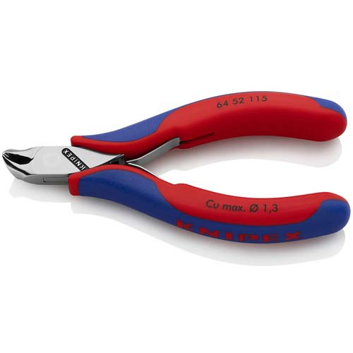 KNIPEX エレクトロニクスエンドカッティングニッパー オブリケ(27°傾斜) フラッシュカット 6452-115