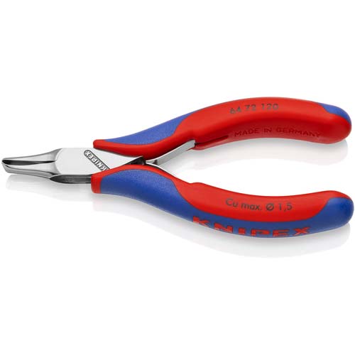 KNIPEX エレクトロニクスエンドカッティングニッパー オブリケ(35°傾斜) リセス付き 6472-120