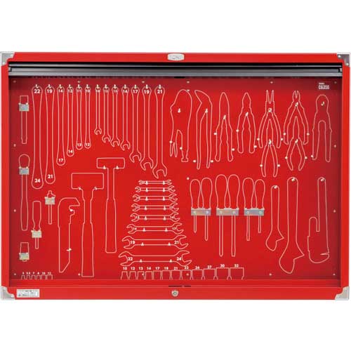 TONE 整備用工具セット シャッター付きサービスボード 間口1086×奥行124×高さ772mm セット内容:ボードのみ C635B