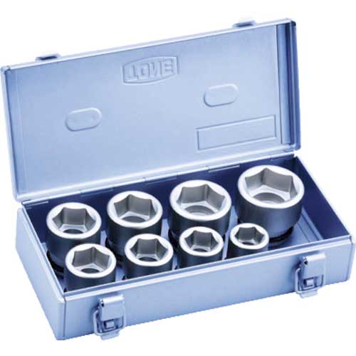 TONE インパクト用ソケットセット(メタルトレーケース仕様) 8pcs 差込角19.0mm NV608S