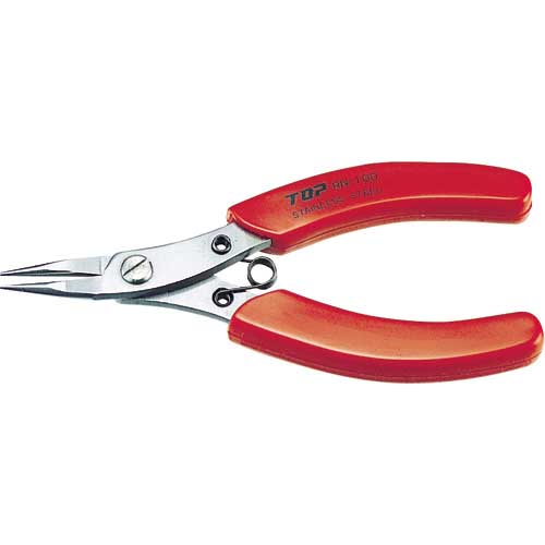 TOP ラウンドノーズプライヤ ステンレス製 100mm RN-100