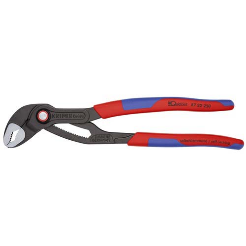 KNIPEX ウォーターポンププライヤー コブラクイックセット コンフォートハンドル 250mm 8722250