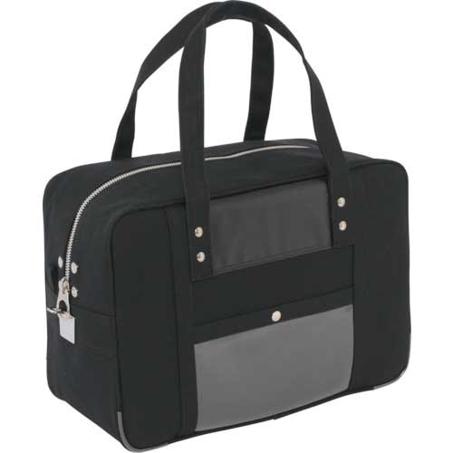 SANEI 帆布メール用ボストン(M)馬蹄錠金具付 黒 BTM-U-01