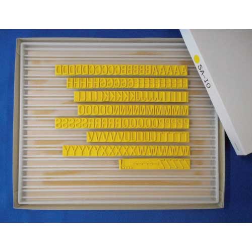 テクノマーク フラットスタンプ・ロールマーカー用差替式ゴム活字 SA-10(Sタイプ・英字セット)(10mm) KJ-SA-10