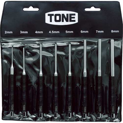 TONE 平行ピンポンチセット 2.0、3.0、4.0、4.5、5.0、6.0、7.0、8.0mm 8点セット PP800