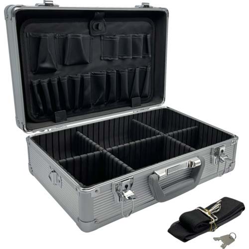 TRUSCO アルミケース 片開き 386X245X128 シルバー TAC-11