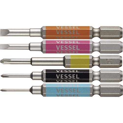 VESSEL 剛彩ビット 5本組(片頭 アソート) No.GS5P-03 GS5P-03