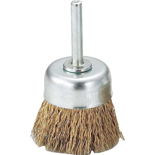 TRUSCO 軸付カップブラシ φ50X軸6 真鍮メッキ鋼線 線径0.25 TB-6621