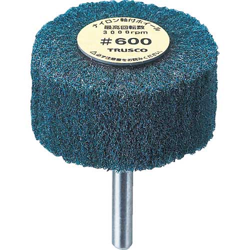 TRUSCO ナイロン軸付ホイール 外径80×厚み25×軸6 600♯ (5個入) UFN-825-600