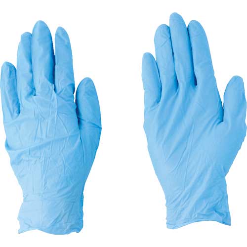 川西 ニトリルゴム使い捨て手袋 ニトリル使いきり手袋 ブルー 粉無 100枚入 2041
