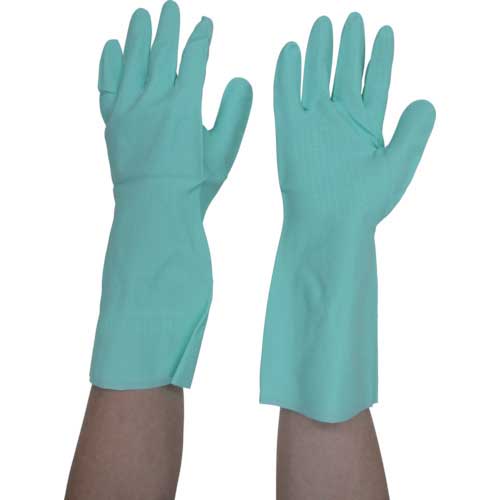 トワロン ニトリル ゴム手袋 ニトリルゴム 中あつ手 グリーン 242