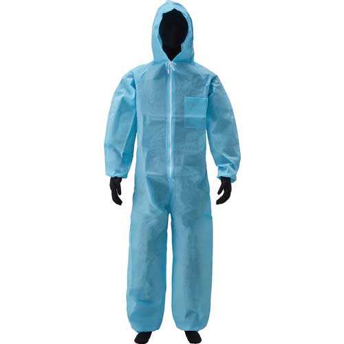 アゼアス 使い捨て保護服 PP続服 AZ WORK 青色 LL WORK1000A-LL