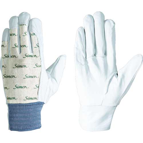 シモン 牛本革手袋 甲メリヤス袖口ゴムタック CG126