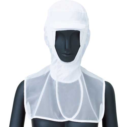 サンペックス ロングフード 衛生帽子 ホワイト S FCPU-1703-A9-S