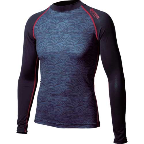 【廃番】おたふく オーバーザファンクション ロングスリーブ クルーネックシャツ カモフラ/レッド L JW-540-44-L