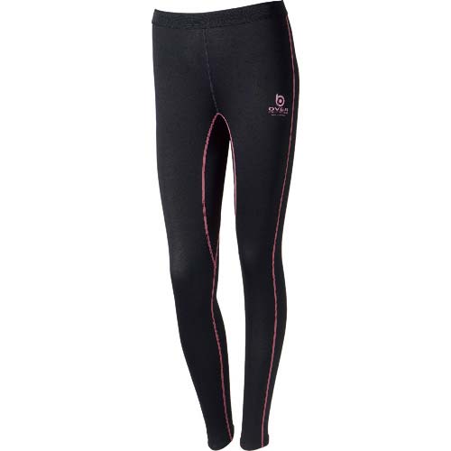 【アウトレット】おたふく BTアウトラスト ロングタイツ レディース ブラック/ピンク S JW-549-40-S