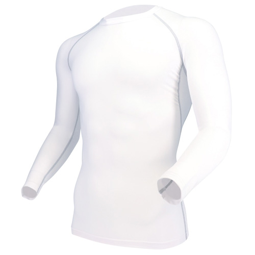 おたふく 【在庫限りで今季完売】 冷感・消臭 パワーストレッチ長袖クルーネックシャツ ホワイト L JW-623-WH-L