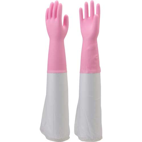 SHOWA 腕カバー付手袋厚手 No140 ピンク Mサイズ NO140-MP