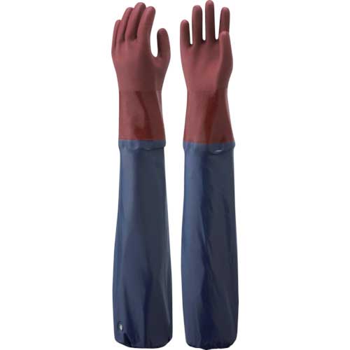 【廃番】SHOWA 腕カバー付手袋 ブラウン ブラック No.443