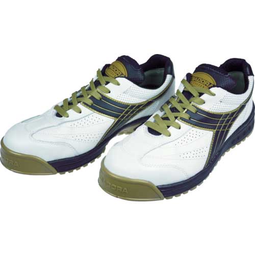【廃番】ディアドラ DIADORA 安全作業靴 ピーコック 白/黒 24.0〜29.0cm PC12
